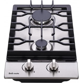 12 Gas Cooktop Dual Fuel 2 Sealed Burners Stainless Steel Drop-In Gas Stove DM223-SA01BZ Gas Hob