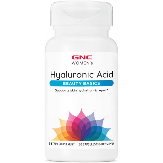 GNC Women's Hyaluronic Acid | Skin Hydrating Daily Supplement | Supports Moistureand Joint Health | 30 Capsules