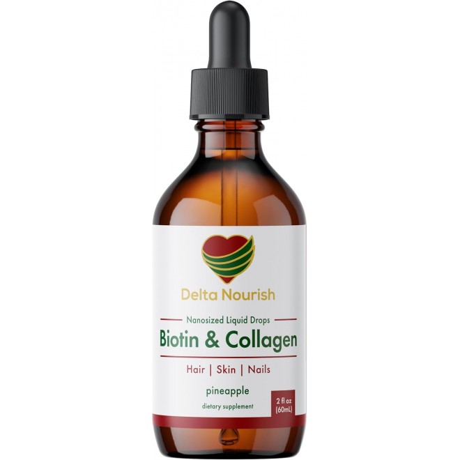 Biotin & Collagen Drops for Hair, Skin & Nails Health - Beauty & Skin Liquid Supplement for Women & Men - Hair Skin Nails Vitamins - Supports Glowing Skin, Healthy Hair & Nail Growth