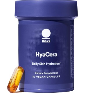 Ritual HyaCera Skin Supplement for Wrinkle Support, with Hyabest and Ceratiq for Skin Hydration Support, Hyaluronic Acid, Glycolipids, Ceramides, Gluten Free, Non GMO, Vanilla Essence, 30 Day Supply