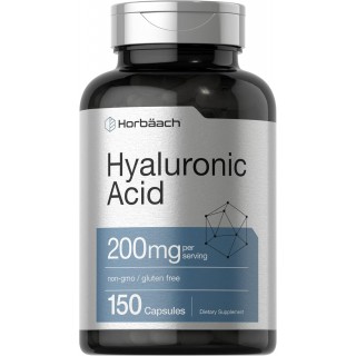 Horbäach Hyaluronic Acid Supplement | 200 mg | 150 Capsules | Non-GMO and Gluten Free Supplement