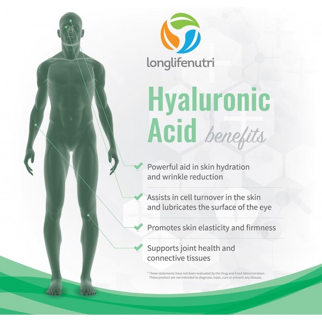 Hyaluronic Harmony: 100mg HA, 180 Vegetarian Capsules for Optimal Knee & Joint Care, Enhanced Skin Elasticity, and Youthful Glow