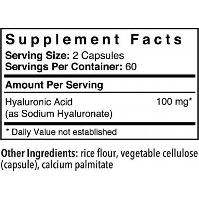 Patient One Hyaluronic Acid 100mg | Supplement to Support Hydrated, Youthful Skin and Joint Lubrication* | 120 Capsules