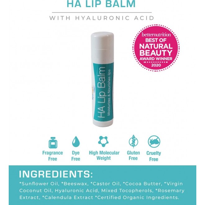 Hyalogic Liquid Synthovial Seven - Oral Hyaluronic Acid Supplement 1oz with Bonus Lip Balm HA Stick - Skin, Body and Lip Hydration