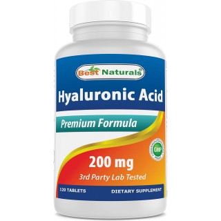 Best Naturals Hyaluronic Acid 200 mg 120 Tablets (Non-GMO, Gluten Free) - Promotes Youthful Healthy Skin & Healthy Joint Function (120 Count (Pack of 1))