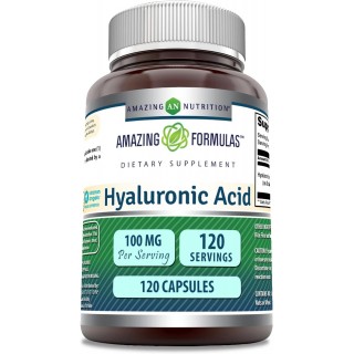 Amazing Formulas Hyaluronic Acid 100 Mg Capsules Supplement | Non-GMO | Gluten Free | Made in USA (1 Pack, 120 Count)