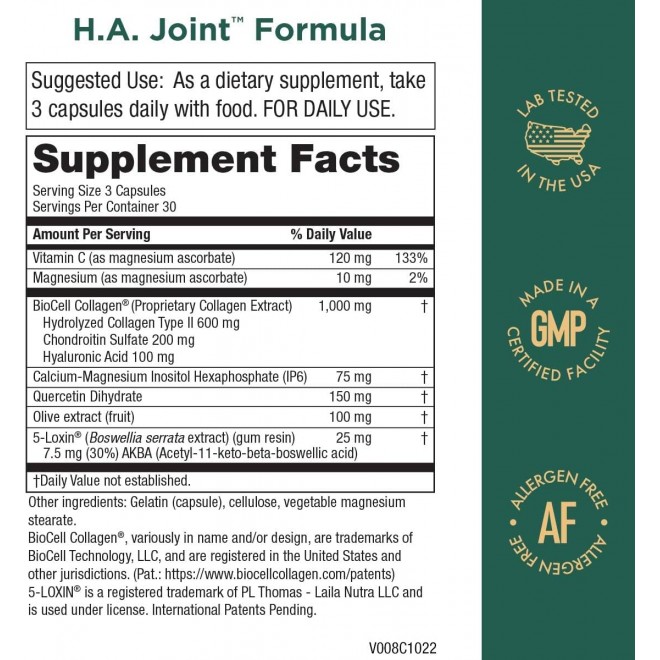 HA Joint Formula - Hyaluronic Acid from Purity Products, 90 capsules