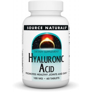 Source Naturals Hyaluronic Acid, Promotes Healthy Joints and Skin*, 100mg - 60 Tablets