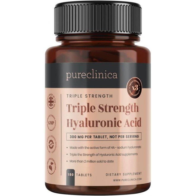 Triple Strength Hyaluronic Acid 300mg x 180 tablets (6 months supply). 300% stronger