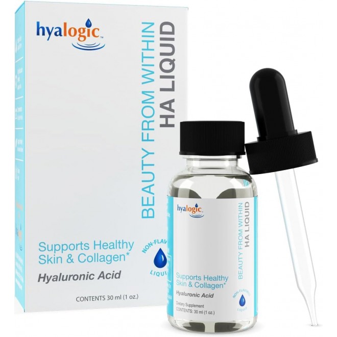 Hyalogic Vegan Friendly Hyaluronic Acid Liquid Supplement- Beauty from Within: Daily Skincare 30 ml. HA Dietary Supplement