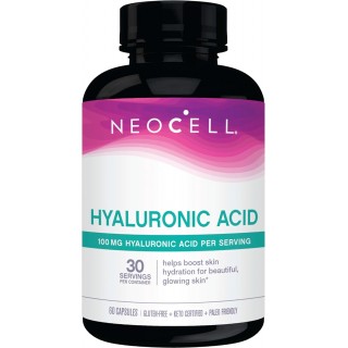 NeoCell Hyaluronic Acid Capsules, Essential Lubricant, Supports Tissue Hydration, Gluten Free, 60 Count, 1 Bottle