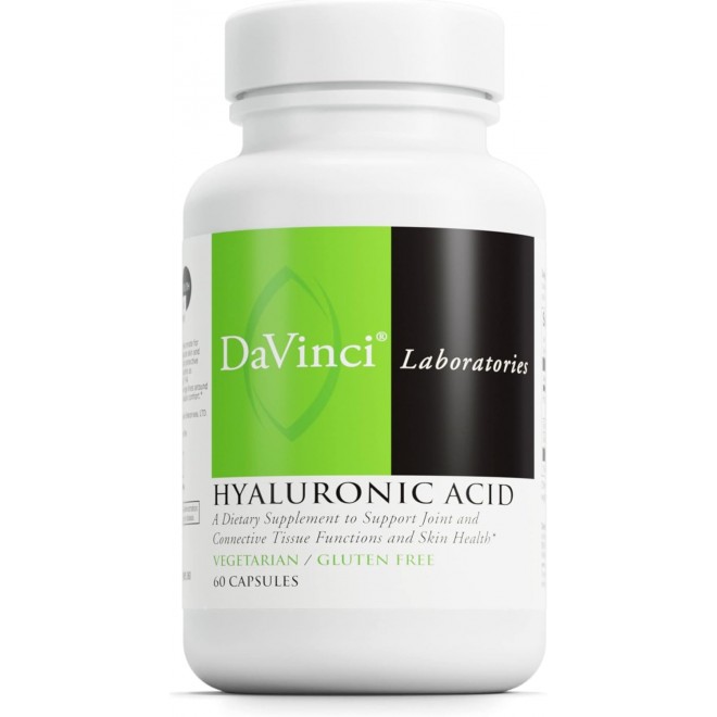 DaVinci Labs Hyaluronic Acid - Dietary Supplement to Support Joint, Cartilage and Skin Health* - With Hyaluronic Acid, Sunflower Lecithin and Salvia Hispanica Powder - Gluten-Free - 60 Vegetarian Caps