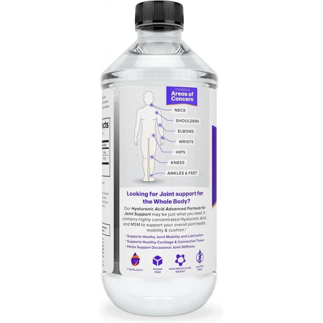 Hyalogic Hyaluronic Acid Joint Support Supplement (12 oz) Advanced Formula Joint Supplement – MSM & 100 mg Hyaluronic Acid Supplements – Joint Supplements for Women & Men for Overall Joint Health