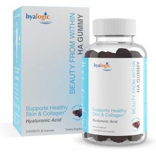 Hyalogic Beauty from Within Hyaluronic Acid Gummies – Ideal for Skin Care and Hair Growth - Delicious Berry-Flavored Gummy Vitamins – Vegan & Gluten Free (60 Gummies)