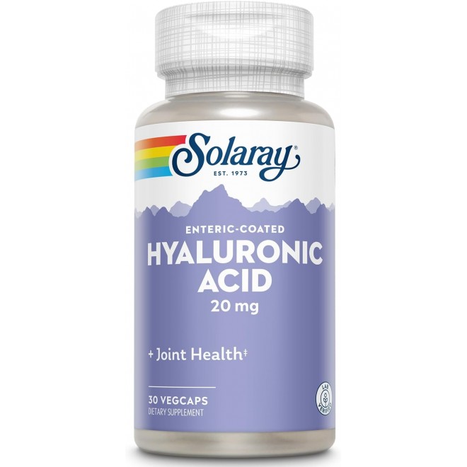 Solaray Hyaluronic Acid | Helps Support Healthy Joint Comfort and Skin Health | with Vitamin C | 30 VegCaps