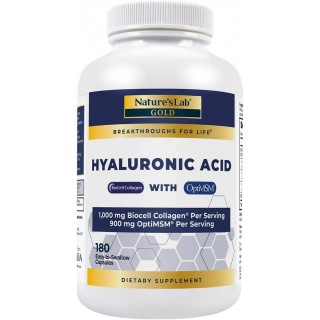 Nature Lab Hyaluronic Acid with Bio Cell Collagen, Gluten Free -180 Capsules