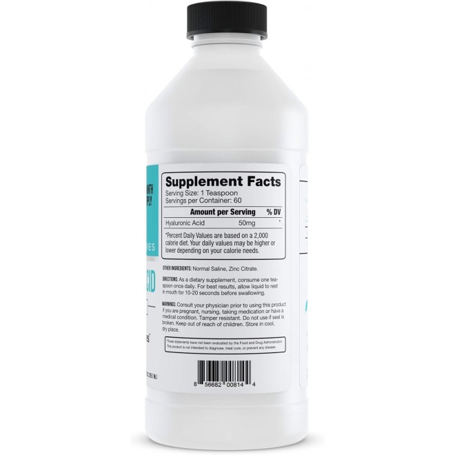 Hyalogic Professionals Series - Hyaluronic Acid Supplement for Whole Body Hydration - 100 mg Ingestible HA Liquid Supplement; Odorless, Tasteless & Preservative Free for Skin & Eyes - 10 oz