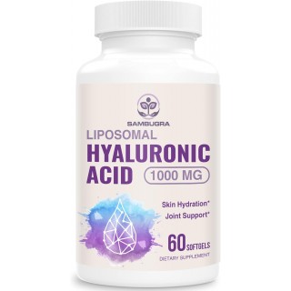 Liposomal Hyaluronic Acid Supplements, High Bioavailability Hyaluronic Acid Capsules, 1000mg Hyaluronic Acid, Dietary Supplement Support Skin Hydration and Joint Lubrication, 60 Capsules