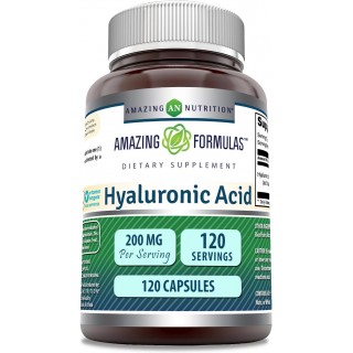 Amazing Formulas Hyaluronic Acid Capsules Supplement- Support Healthy Connective Tissue and Joints - Promote Youthful Healthy Skin (200 mg, 120 Count)