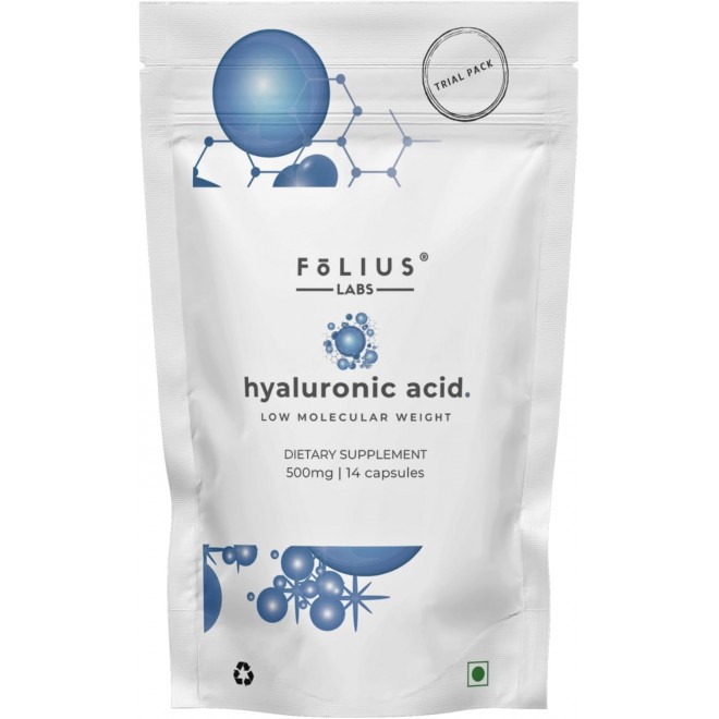 Ultra High Purity Hyaluronic Acid Capsules 500mg - 95% Sodium Hyaluronate - Highly Purified and Bioavailable - Low Molecular Weight - Non-GMO Fermented - (1 Week Trial Pack)