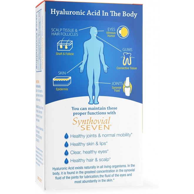 Hyalogic Synthovial Seven Hyaluronic Acid Liquid - HA Joint Support - Vegan - 1 oz