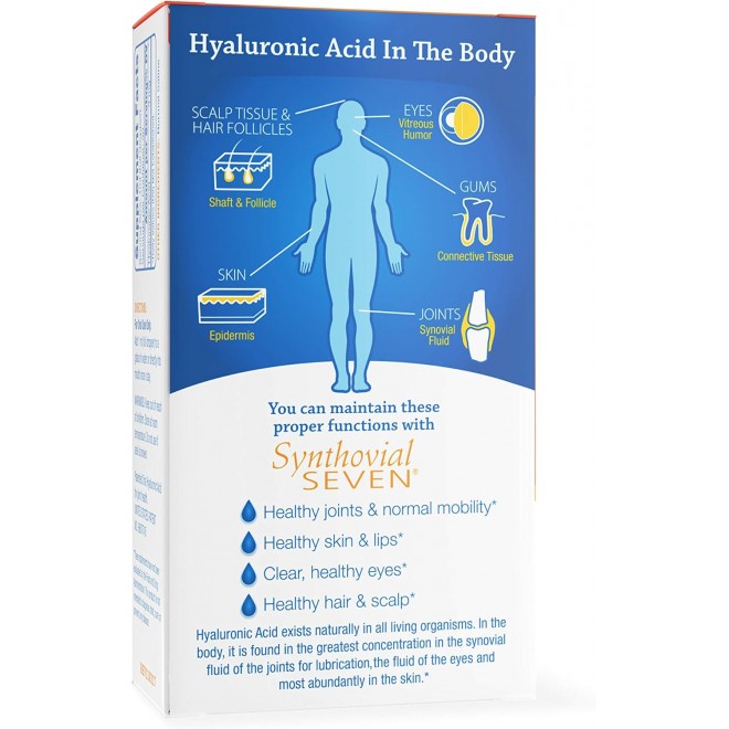 Hyalogic Synthovial Seven - Oral Hyaluronic Acid Supplement 1oz - Liquid HA Supports Skin, Joint, Eye, and Lip Hydration - Vegan, Gluten Free 1 Ounce