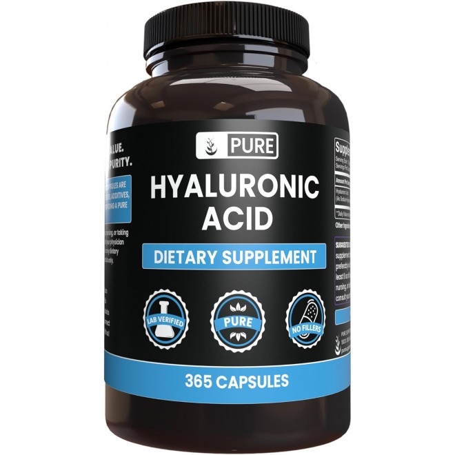 Pure Original Ingredients Hyaluronic Acid (365 Capsules) No Magnesium Or Rice Fillers, Always Pure, Lab Verified