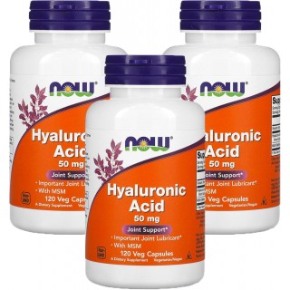 Now Foods Now Foods, (3 Pack) Hyaluronic Acid, 50mg, 120 Veg Capsules