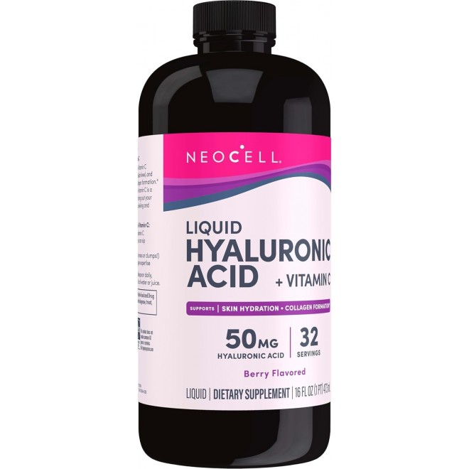 NeoCell Hyaluronic Acid Liquid with Vitamin C, Berry, 16 Fl Oz (Pack of 1) - Packaging May Vary