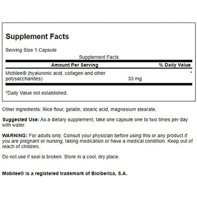 Swanson Hyal-Joint Hyaluronic Acid Complex 33 Milligrams 60 Capsules