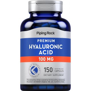 Piping Rock Hyaluronic Acid Capsules | 100mg | 150 Count | Premium Formula | Non-GMO, Gluten Free Supplement