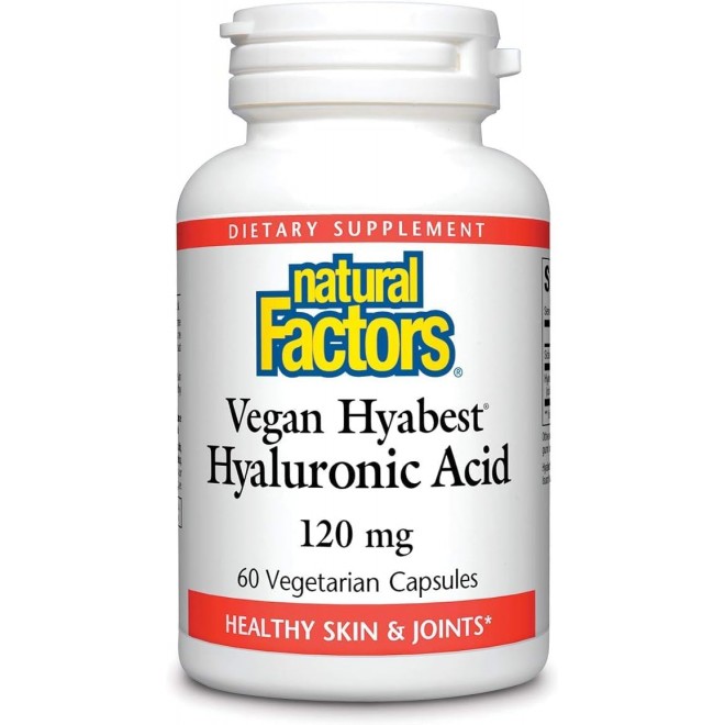 Natural Factors - Hyabest Hyaluronic Acid, Supports Healthy Joints & Skin, 60 Vegetarian Capsules