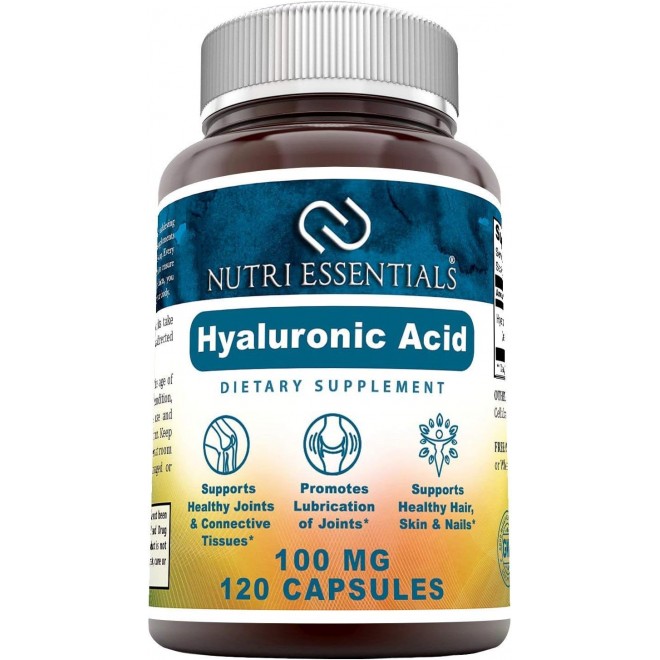 Hyaluronic Acid Dietary Supplement - 100 mg 120 Capsules (Non-GMO) - The Best Supplements for Joint Health, Skin Care & More*