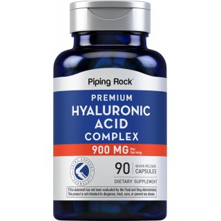 Piping Rock Hyaluronic Acid Supplement 900mg | 90 Capsules | Complex with MSM | Non-GMO, Gluten Free