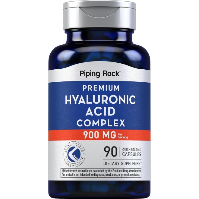 Piping Rock Hyaluronic Acid Supplement 900mg | 90 Capsules | Complex with MSM | Non-GMO, Gluten Free