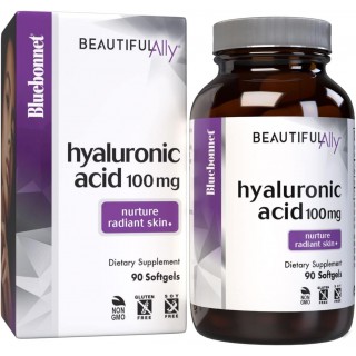 Bluebonnet Nutrition Hyaluronic Acid, Best for Hair, Skin, Nails, Skin Hydration, Beauty Nutrient, Non GMO, Gluten Free, Soy Free, Milk Free, 90 Softgels, 90 Servings