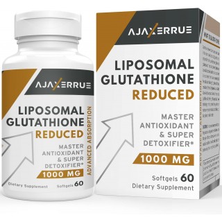 1400 mg Liposomal Glutathione, Superior Absorption Complex Reduced Glutathione Supplement with Vitamin C, Hyaluronic Acid, Master Antioxidant for Liver Detox, Brain, Skin