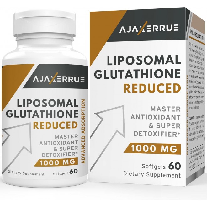 1400 mg Liposomal Glutathione, Superior Absorption Complex Reduced Glutathione Supplement with Vitamin C, Hyaluronic Acid, Master Antioxidant for Liver Detox, Brain, Skin