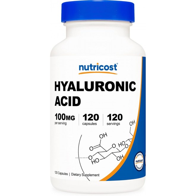 Nutricost Hyaluronic Acid Capsules 100mg,120 Vegetarian Capsules - Gluten Free, Non-GMO