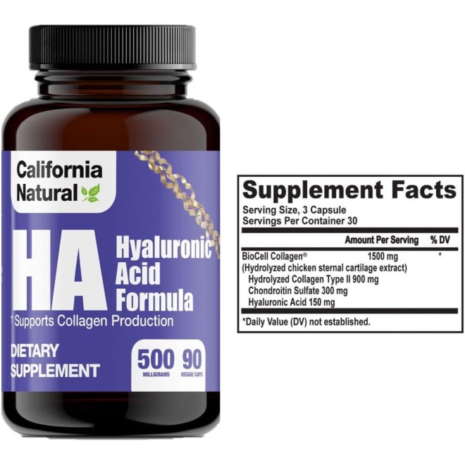 California Natural Hyaluronic Acid Formula Capsules, 90 Count