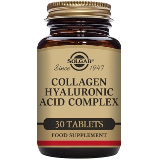 Solgar Collagen Hyaluronic Acid Complex, 30 Tablets - Hydrolyzed Collagen Type 2 - Helps with Fine Lines & Wrinkles - Boosts Skin Collagen & Elasticity - Non-GMO, Gluten & Dairy Free - 30 Servings