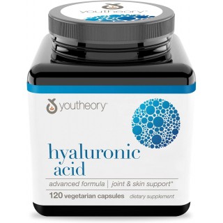 Youtheory Hyaluronic Acid Advanced Formula - Joint Support Supplement with Boswellia Extract* - Skin Health Supplement - Dairy, Soy & Gluten Free - 120 Vegetarian Capsules